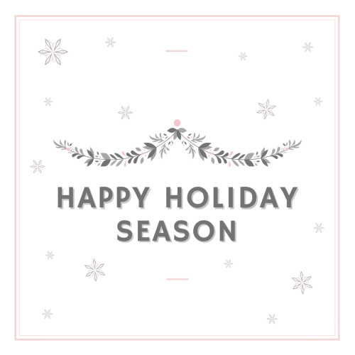 Round leaves and flowers, Happy Holiday Season.