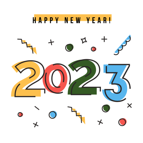 Happy new year 2023, Colorful design.