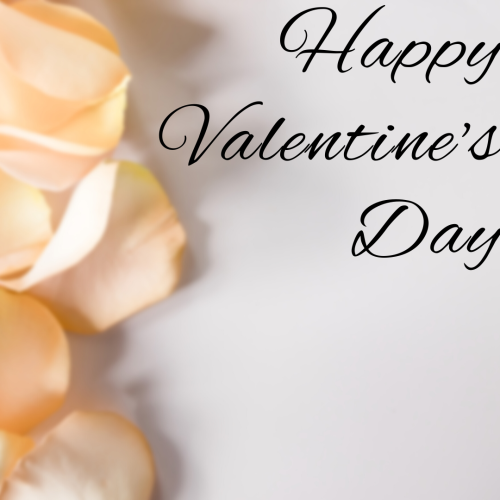 Gold  flower on back, Happy valentine's day.