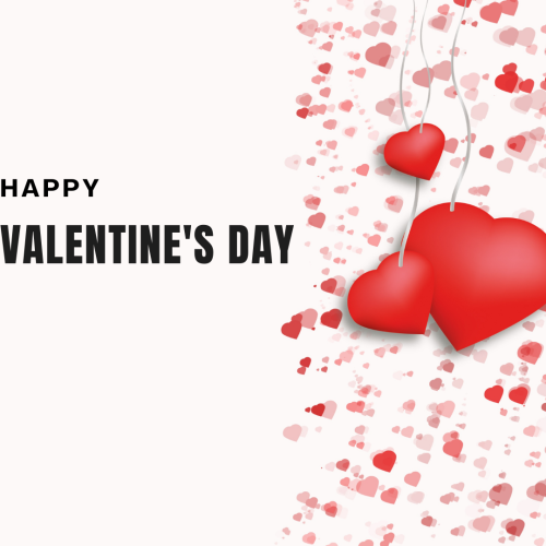 Happy valentine's day, heart hanging with rope.