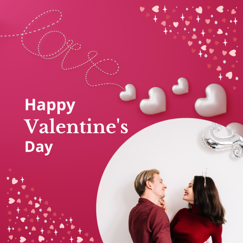 A couple staring each other, Happy valentine's day.
