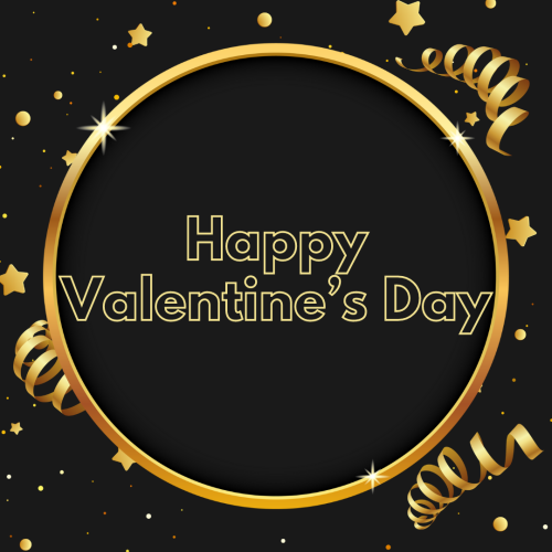Valentine's day wish card black theme design, Happy valentine's  day.