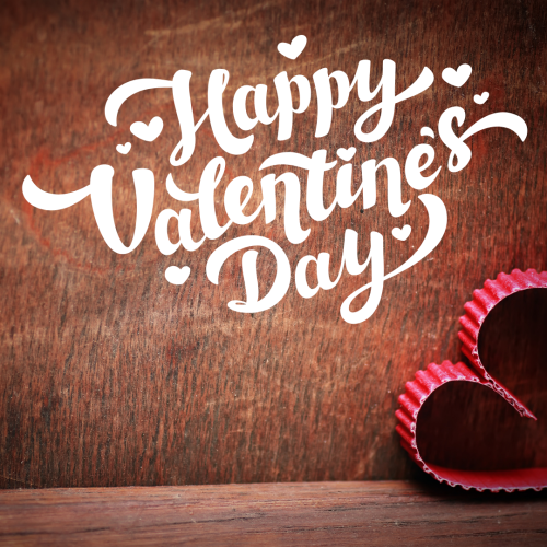 Happy Valentine's Day, heart on wood background.