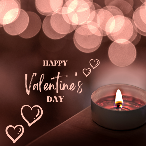 Happy valentine's day, candle blowing and pink background.