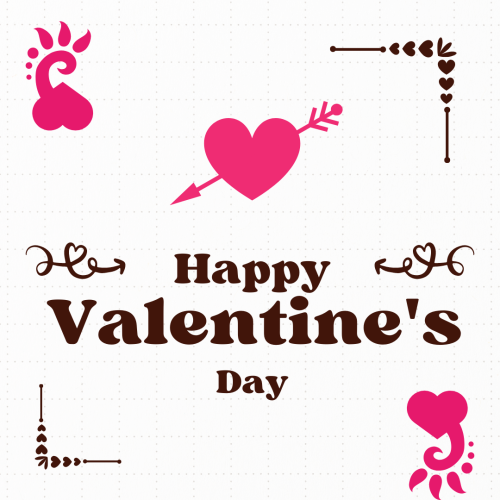 Happy Valentine's Day, arrow in the heart.