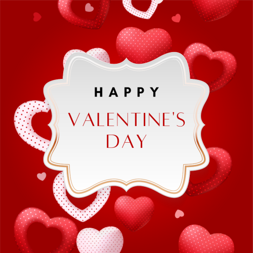 Lots of red and white hearts on background, Happy valentine's day.