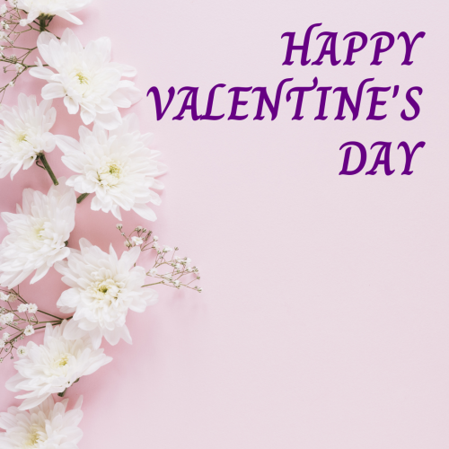 Purple flower and purple theme design, Happy valentine's day.