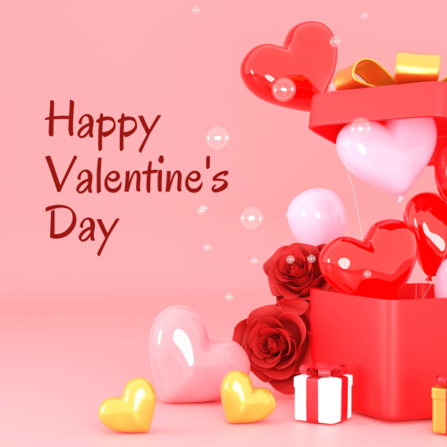 Lots of heart and gift, Happy valentine's day.