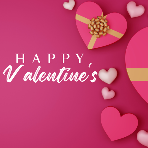 Pink background and pink heart gifts, Happy valentine's day.