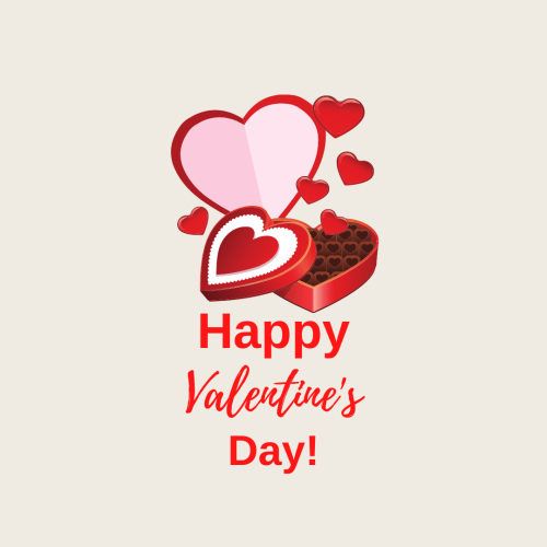 Heart out from heart shape box, Happy valentine's day.