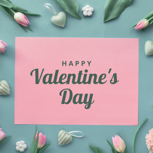 Happy Valentine's Day, a flower on design.