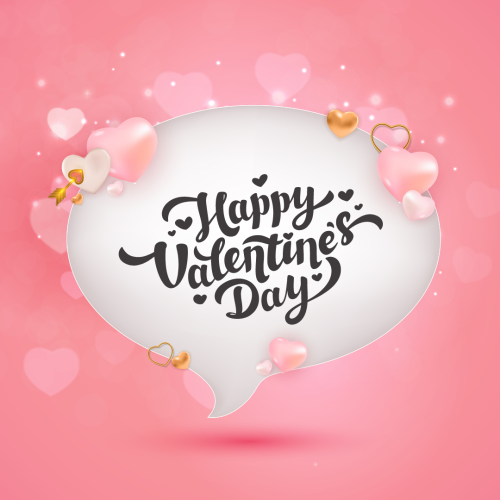 Happy valentine's day written in the message icon.