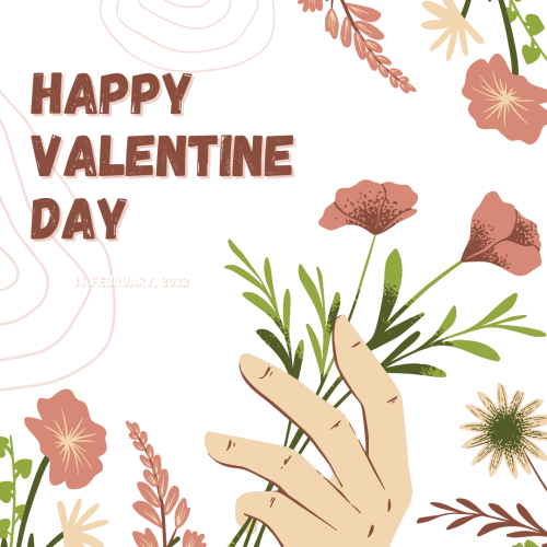 Happy Valentine's Day, lots of flowers design.