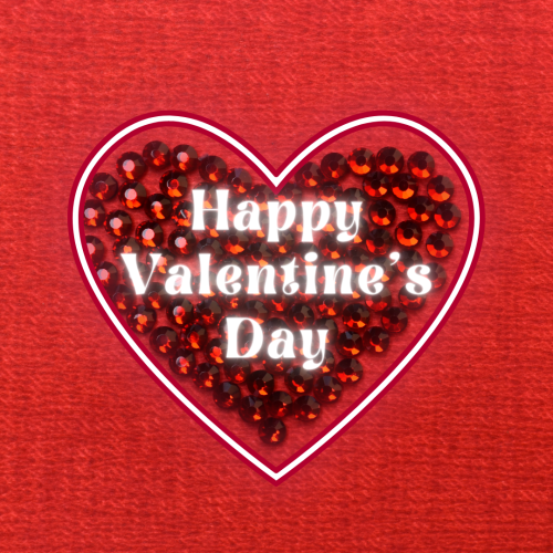 Red background and red diamonds, Happy valentine's day.