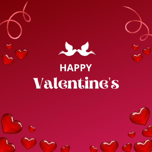 Lots of red shiny heart on red background, Happy valentine's day.