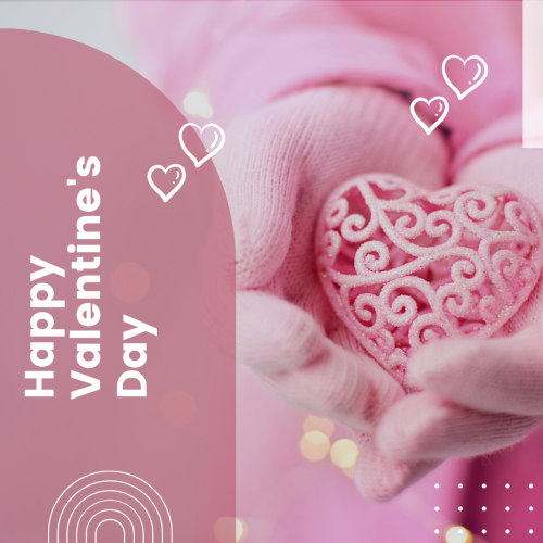 Happy valentine's day, a girl holding a heart.