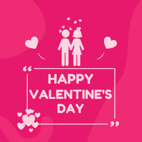 Two character on the center, Happy Valentine's Day.