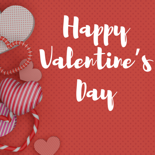 Red color background and heart on it, Happy valentine's day.