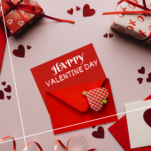 Happy valentine's day, gift and a envelop.