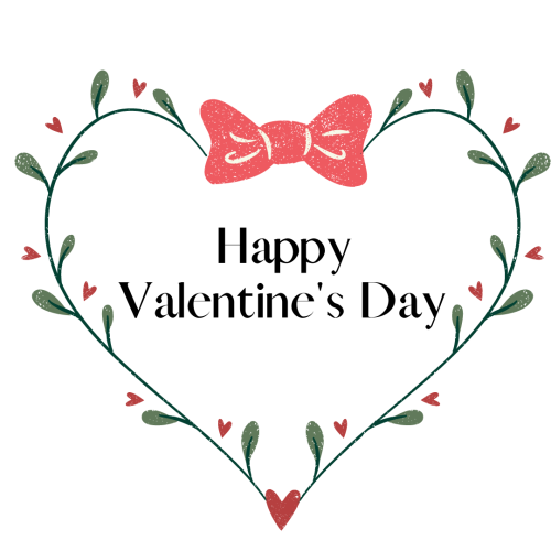 Happy Valentine's Day written in the center of heart.
