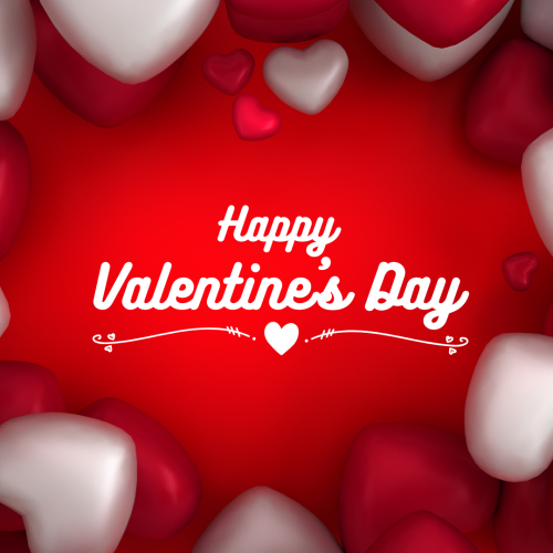 Lots of red and white heart on red background, Happy valentine's day.