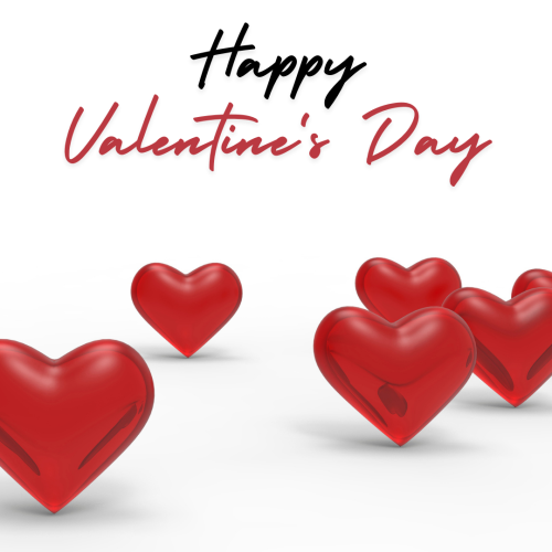 Happy valentine's day, red hearts on white background.