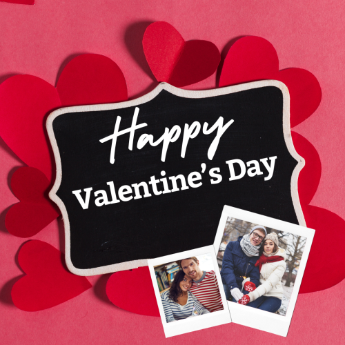 Happy Valentine's Day, lots of heart made with paper.