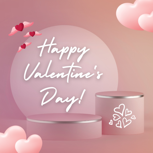 A heart flying and a bucket, Happy valentine's day.
