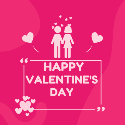 Happy Valentine's Day, Couple character on top.