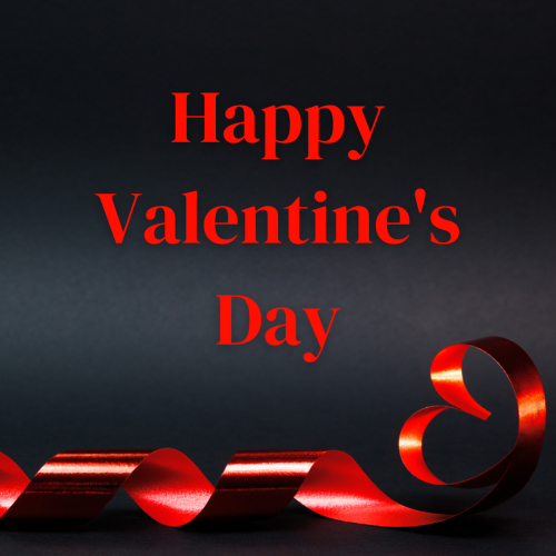 Black background and red heart, Happy valentine's day.