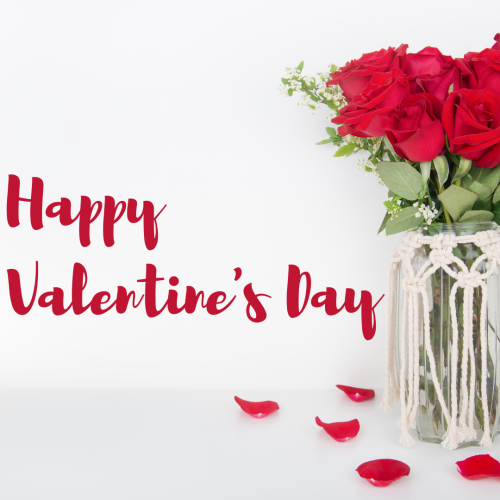 Flowers in the jar, Happy valentine's day.