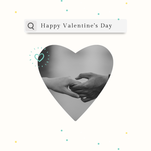 A couple holding hand, Happy Valentine's Day.