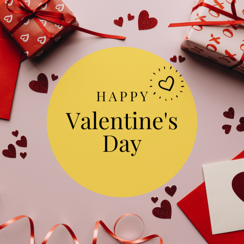 Red background and a paper on it, Happy valentines day.