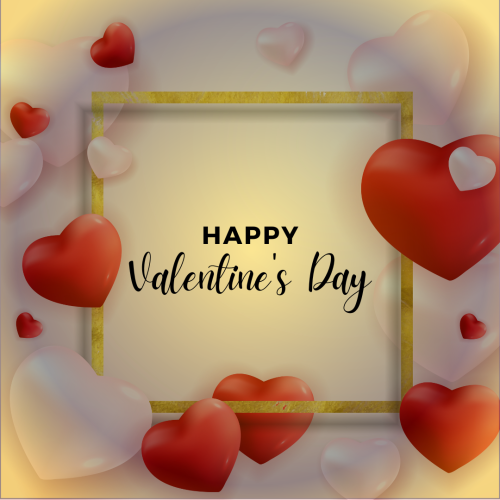 Happy Valentine's Day with heart and frame