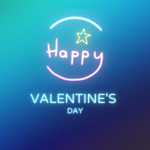 Blue simple background, Happy Valentines Day.