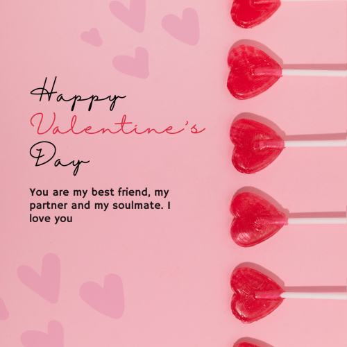 Happy-Valentines-Day-Pink Color Card For Wishing