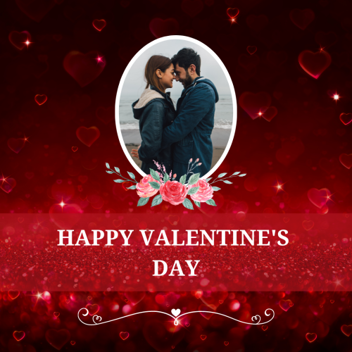 A couple standing on a sea, Happy Valentine's Day.