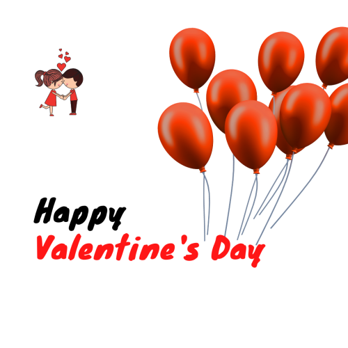 Happy-Valentines-Day-Image Card With Beautiful Balloons