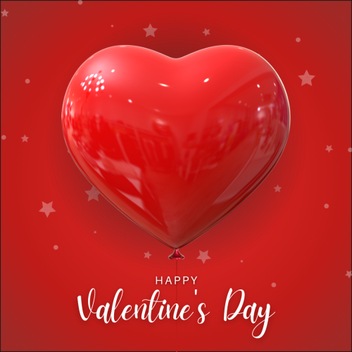Big heart shape ballon, Happy Valentines day.