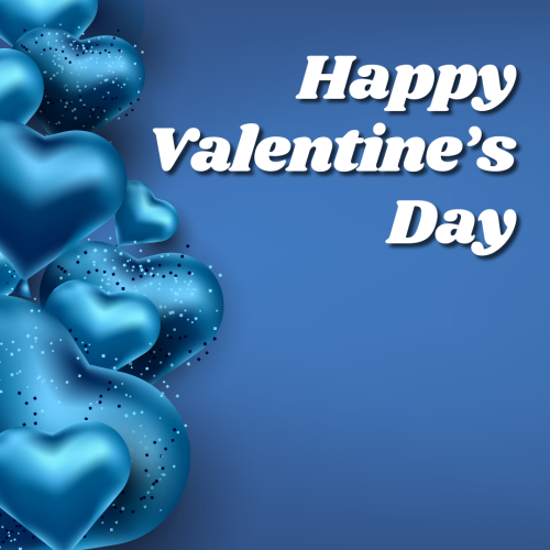 Blue color hearts, Happy valentines day.
