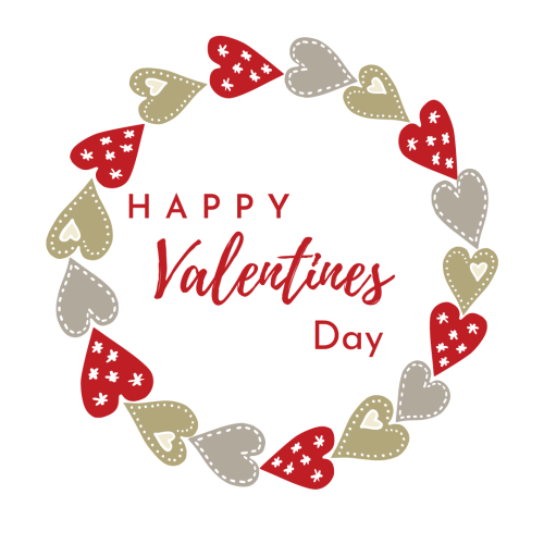 Happy valentines day, Hearts in circle shape.