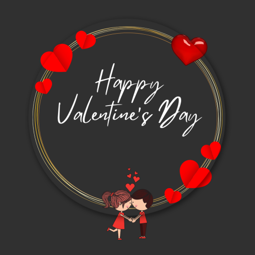Happy-Valentines-Day-Best Image Card With Gray Background