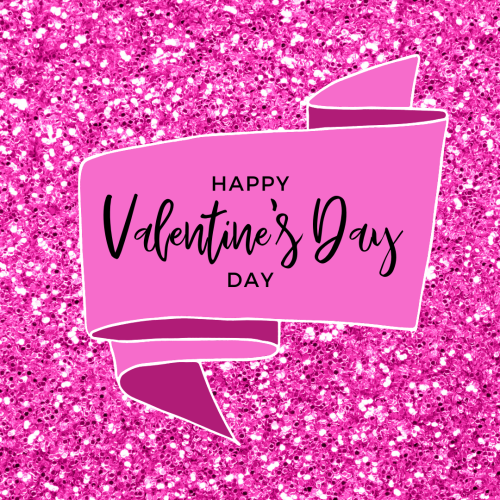 Happy valentines day, shiny pink background.