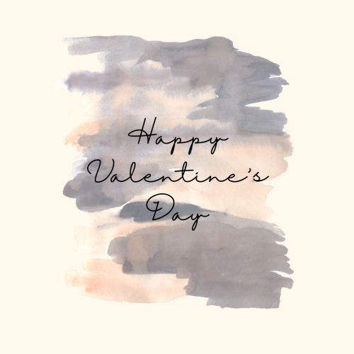 Happy valentines day, grey pant on white background.