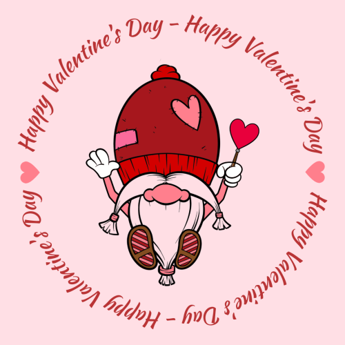 Old man character in the middle, Happy valentines day.