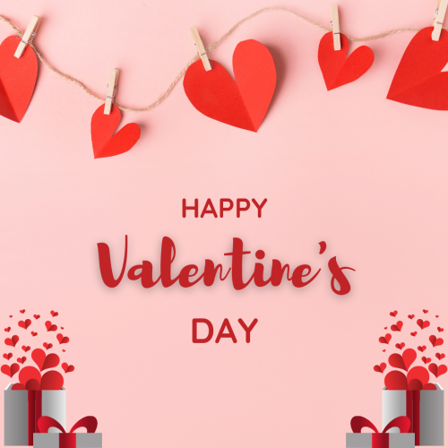 Happy Valentine's Day Wallpaper with red hearts and background