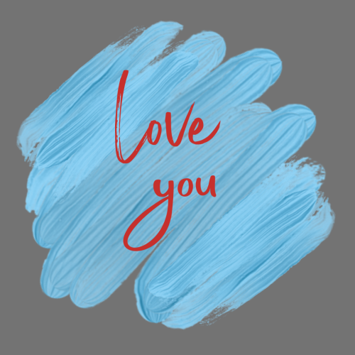 Gray and blue background, Love you