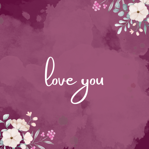 Pink background and flower on a wish card, Love you