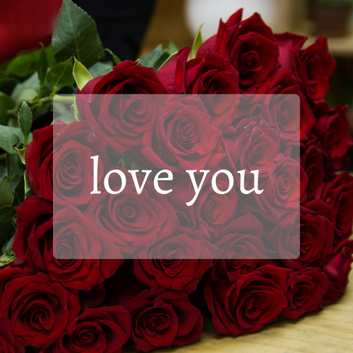 Love-You-Card With Red Flowers