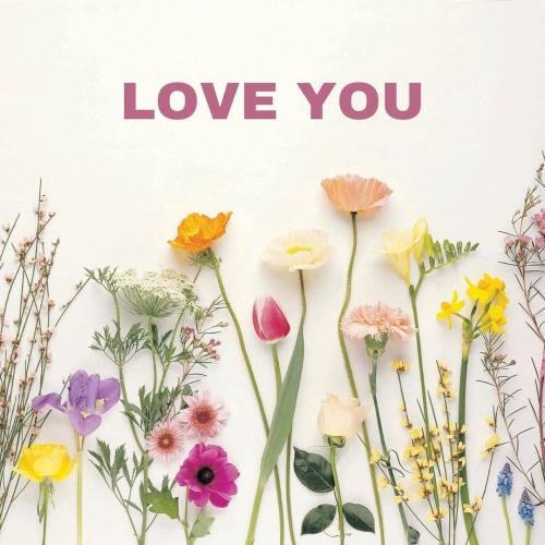 Colorful flowers on wish card Love you.